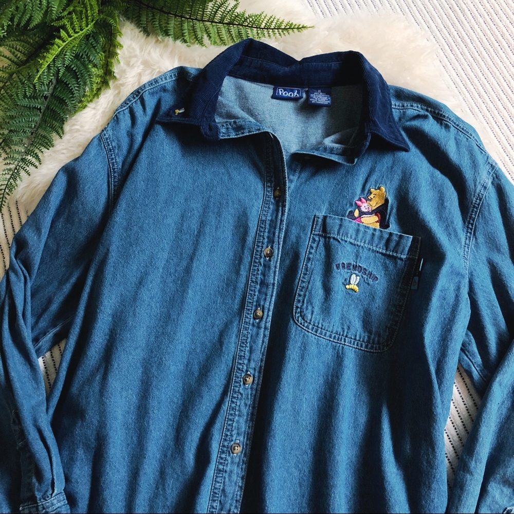 Vintage Winnie-the-Pooh Chambray Shirt Jacket